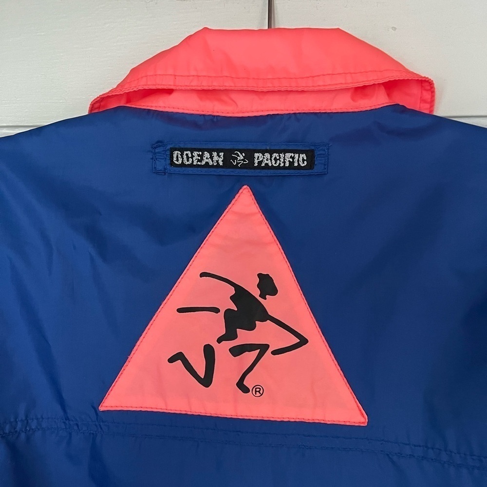 Vintage Ocean Pacific Neon Coral Windbreaker Jacket Men’s Size XL 90s Surf Skate - Picture 7 of 10